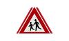 RVV Verkeersbord J21 - Overstekende (spelende) kinderen driehoek rood waarschuwingsbord oversteken  breed